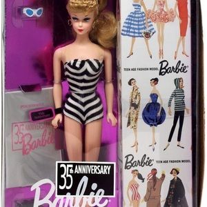35th Anniversary Barbie nostalgic 1959 Teen Beach Barbie remake.
